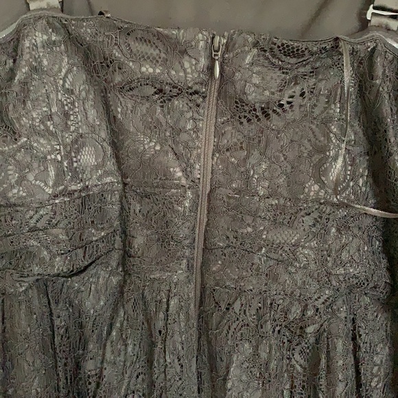 Black Satin/Lace Dress - Picture 4 of 7